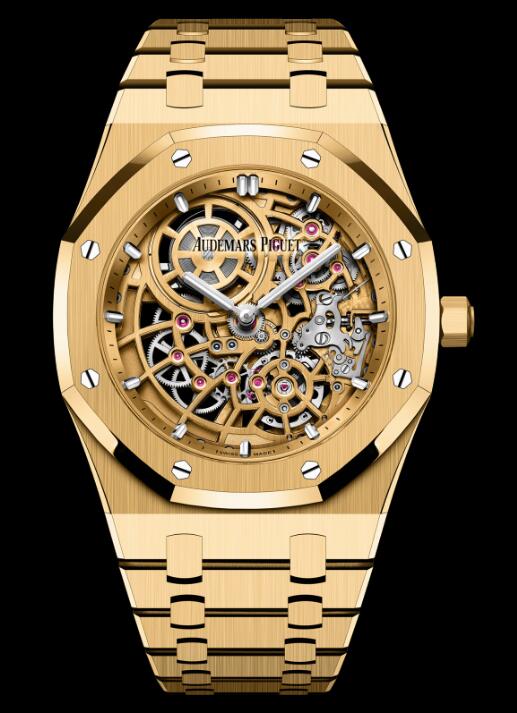 Review 16204BA.OO.1240BA.01 Audemars Piguet ROYAL OAK JUMBO EXTRA-THIN OPENWORKED replica watch